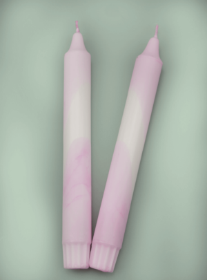Rosa marmorierte zweifarbige Kerzen