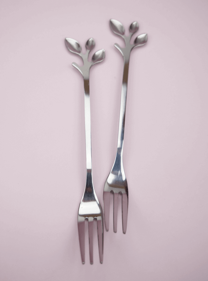 sølv gafler blad design